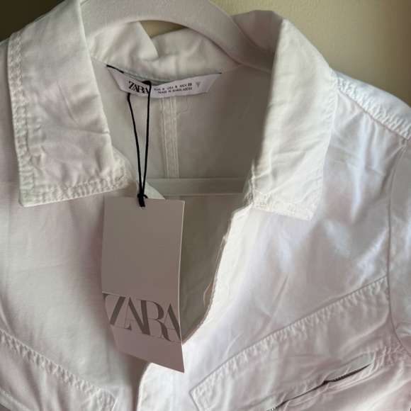 ZARA White Utility Romper - Size Small  new with tag - Picture 5 of 5